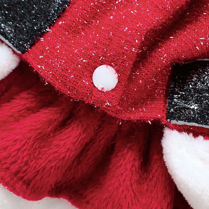 Fitwarm Bling Bling Santa Claus Dog Christmas Outfit Thermal Holiday Girl Puppy Costume Velvet Dogs Dress Pet Winter Clothes Cat Coat Doggie Jackets Apparel Animals & Pet Supplies > Pet Supplies > Dog Supplies > Dog Apparel Fitwarm   