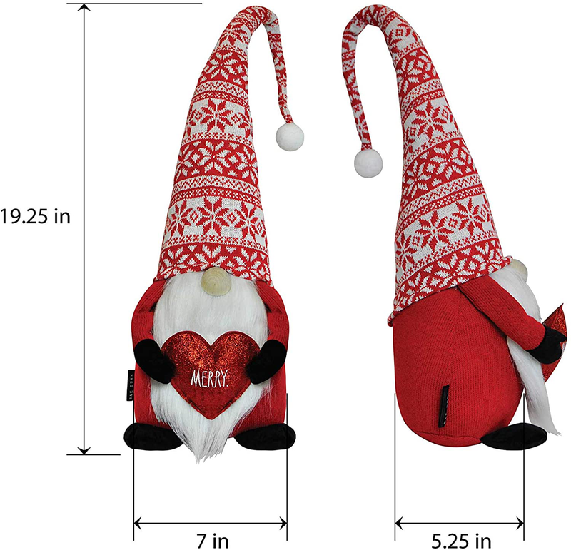 Rae Dunn Christmas Gnome Merry - 19 Inch Stuffed Plush Santa Figurine Doll with Felt Hat - Cute Ornaments and Holiday Decorations for Home Decor and Office Home & Garden > Decor > Seasonal & Holiday Decorations& Garden > Decor > Seasonal & Holiday Decorations Rae Dunn   