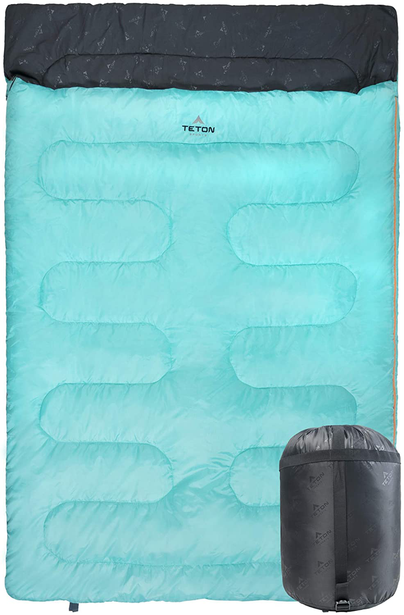 TETON Sports Cascade Double Sleeping Bag; Lightweight, Warm and Comfortable for Family Camping, Teal, 87" X 60" Sporting Goods > Outdoor Recreation > Camping & Hiking > Sleeping Bags TETON Sports   