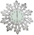 Lulu Decor, 25” Crystal Leaf Metal Wall Clock, 9” White Glass Dial with Arabic Numerals, Decorative Clock for Living Room, Bedroom, Office Space Home & Garden > Decor > Clocks > Wall Clocks Lulu Decor, Inc. Crystal Clock 2/White Dial  