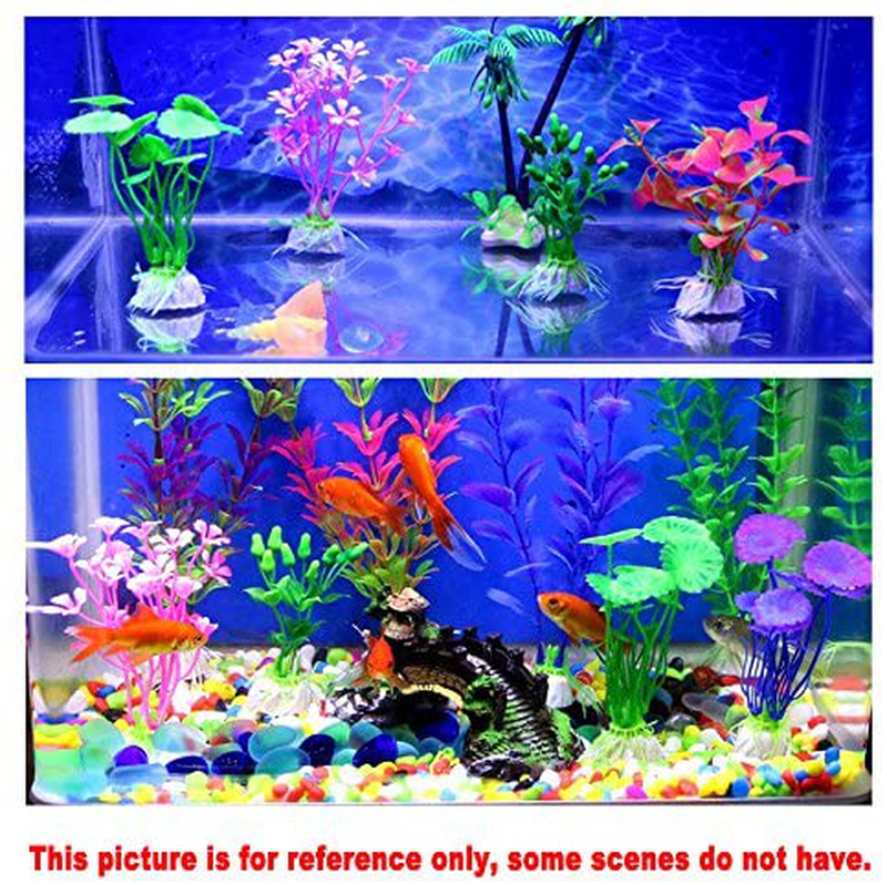 CousDUoBe Artificial Aquatic Plants Small Aquarium Plants Artificial Fish Tank Decorations，Used for Household and Office Aquarium Simulation Plastic Hydroponic Plants