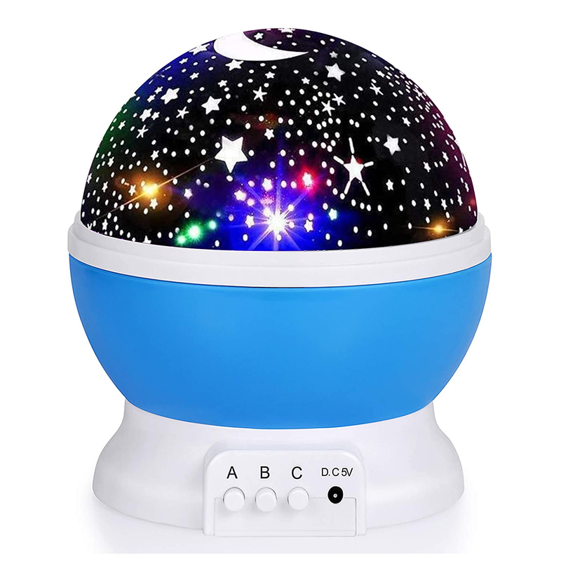 Kids Star Night Light, 360-Degree Rotating Star Projector, Desk Lamp 4 LEDs 8 Colors Changing with USB Cable, Best for Children Baby Bedroom and Party Decorations Home & Garden > Lighting > Night Lights & Ambient Lighting SUNNEST Blue  