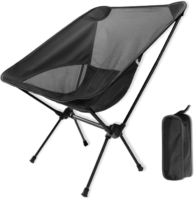 Folding Camping Chair Portable Ultralight Backpacking Chair with Carry Bag, Compact Camp Chair for Outdoor Camping, Travel, Picnic, Fishing, Hiking Sporting Goods > Outdoor Recreation > Camping & Hiking > Camp Furniture NouveLife   