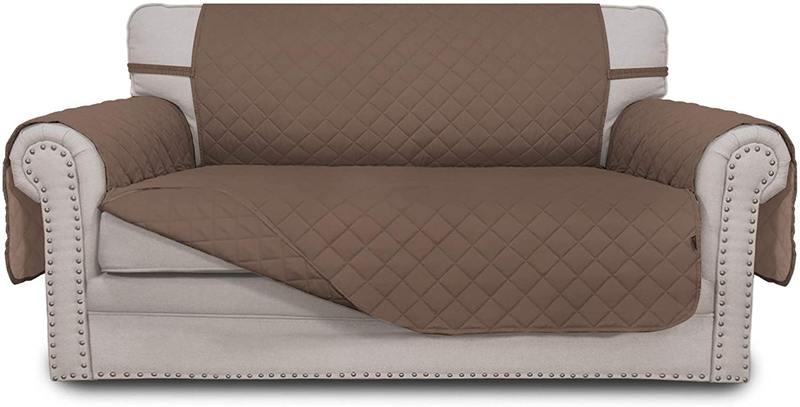 Easy-Going Sofa Slipcover Reversible Loveseat Sofa Cover Couch Cover for 2 Cushion Couch Furniture Protector with Elastic Straps for Pets Kids Dog Cat (Oversized Loveseat, Gray/Light Gray) Home & Garden > Decor > Chair & Sofa Cushions Easy-Going Brown/Brown 46'' 