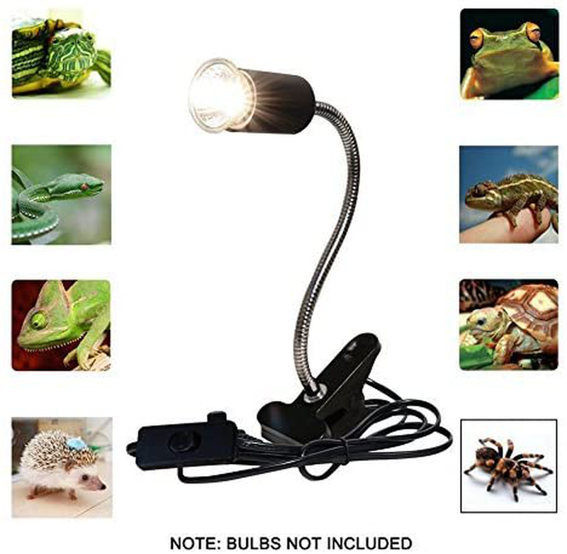 CTKcom UVA UVB Light Bulb Reptile Ceramic Heat Lamp Pet Heating Bulb Holder Clamp Lamp Fixture Heating Light Lamp For Reptiles,Aquarium Reptile Light Adjustable Habitat Lighting Stand,110V-130V(Black)