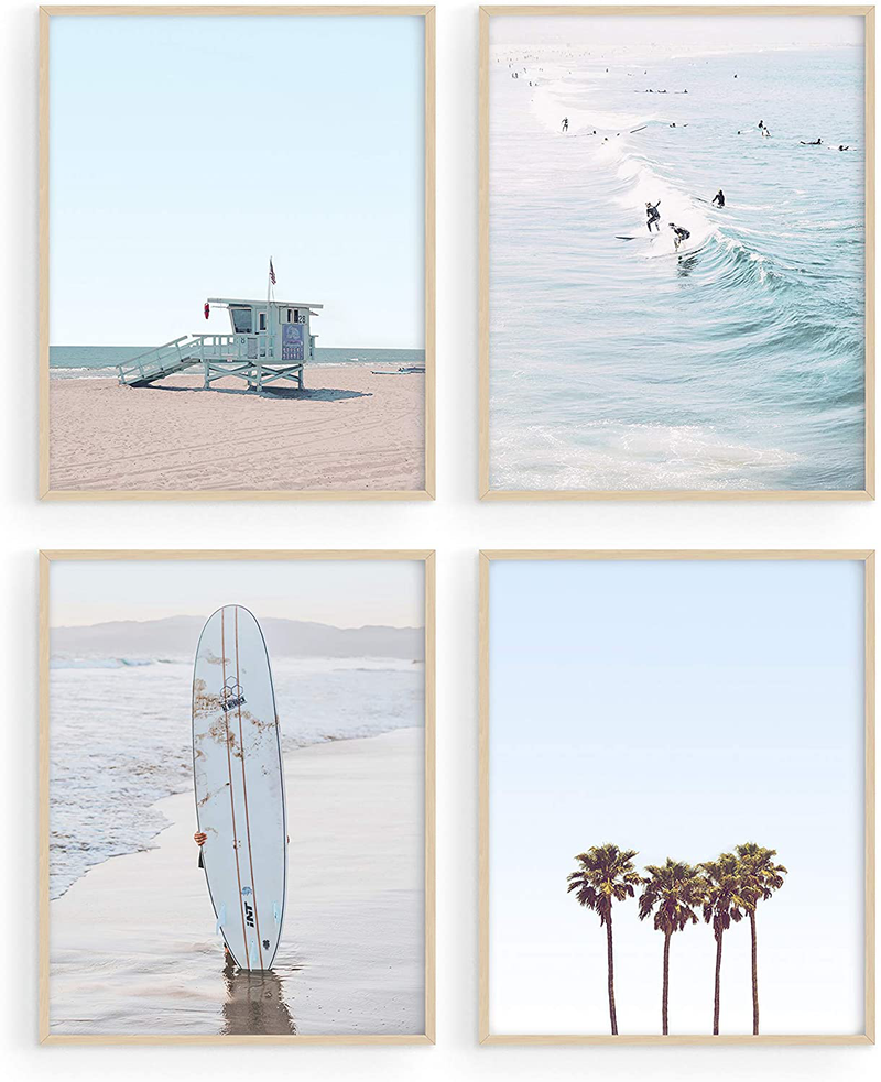 Haus and Hues Beach Posters and Beach Wall Decor - Set of 6 Beach Art Prints Black and White Beach Pictures Wall Art Beach Art Wall Decor Coastal Wall Art Beach Prints Wall Art UNFRAMED (Greige, 8X10) Home & Garden > Decor > Artwork > Posters, Prints, & Visual Artwork HAUS AND HUES Blue 11x14 Unframed 