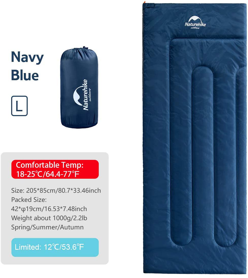 Naturehike Rectangular Sleeping Bags for Adults Ultralight 3 Season Compact Envelope Sleeping Bag for Outdoor Camping Hiking