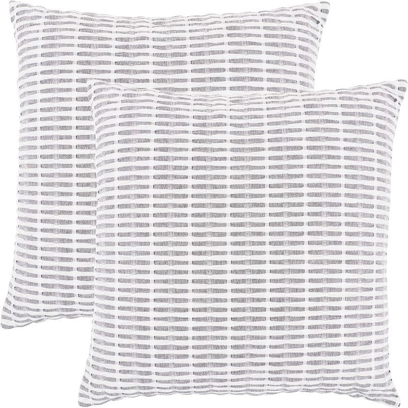 KAF Home Pleated Please Pillow Cover 20 X 20-Inch 100-Percent Cotton | Set of 2 Pillow Covers (Gray, 20 X 20) Home & Garden > Decor > Chair & Sofa Cushions KAF Home Black 16 x 16 