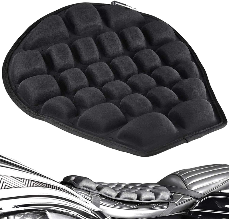 HOMMIESAFE Air Motorcycle Seat Cushion Water Fillable Cooling Down Seat Pad,Pressure Relief Ride Motorcycle Air Cushion Large for Cruiser Touring Saddles(Orange) Vehicles & Parts > Vehicle Parts & Accessories > Vehicle Maintenance, Care & Decor > Vehicle Covers > Vehicle Storage Covers > Motorcycle Storage Covers HOMMIESAFE BLACK  