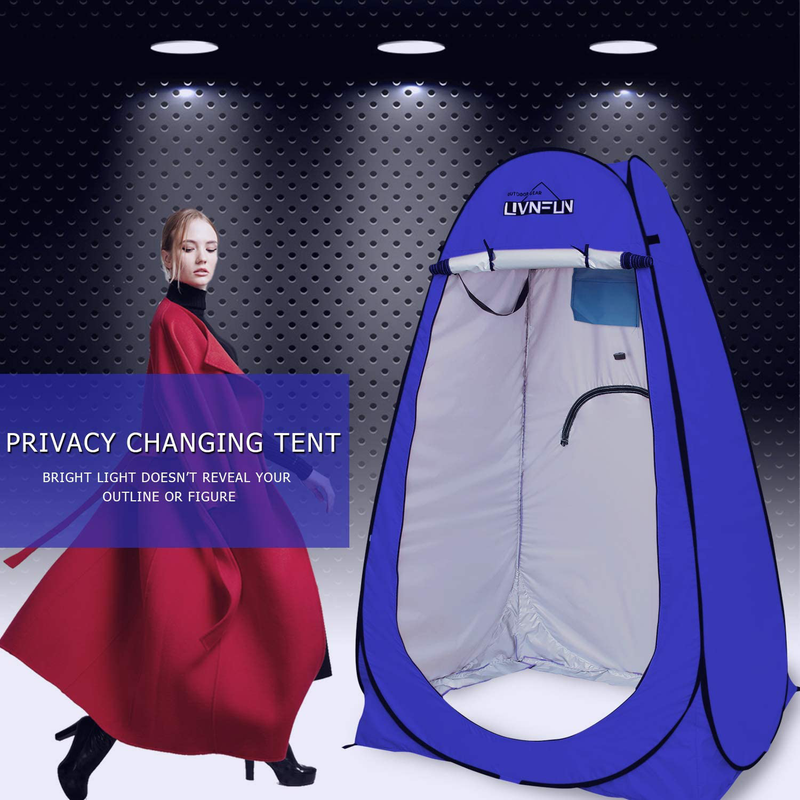 LUVNFUN Privacy Shower Tent – Pop up Changing Tent Camping Shower Toilet Tent Portable Shelters Room 6.2 FT Tall