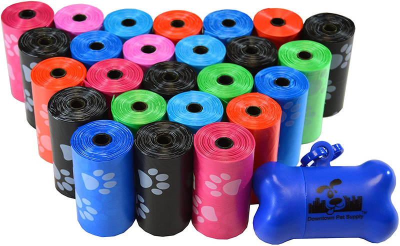 Downtown Pet Supply Dog Pet Waste Poop Bags with Leash Clip and Bag Dispenser - 180, 220, 500, 700, 880, 960, 2200 Bags Animals & Pet Supplies > Pet Supplies > Dog Supplies Downtown Pet Supply Rainbow with Paw Prints 500 Bags 