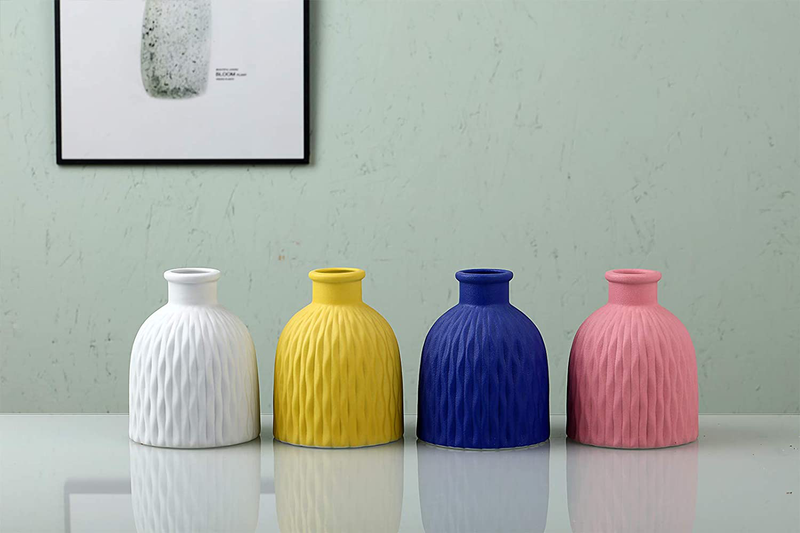 Modern Ceramic Home Decor Flower Vase ，Flower Vase for Living Room Table Centerpieces, 6", Yellow Home & Garden > Decor > Vases GaLouRo   