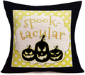 Fukeen Vintage Skull Human Skeleton Hands Throw Pillow Covers Something Wicked This Way Comes Halloween Quotes Decorative Pillow Cases Cushion Cover Home Couch Decor Cotton Linen Pillow Shams 18"x18" Arts & Entertainment > Party & Celebration > Party Supplies Fukeen Spook Tacular Halloween  
