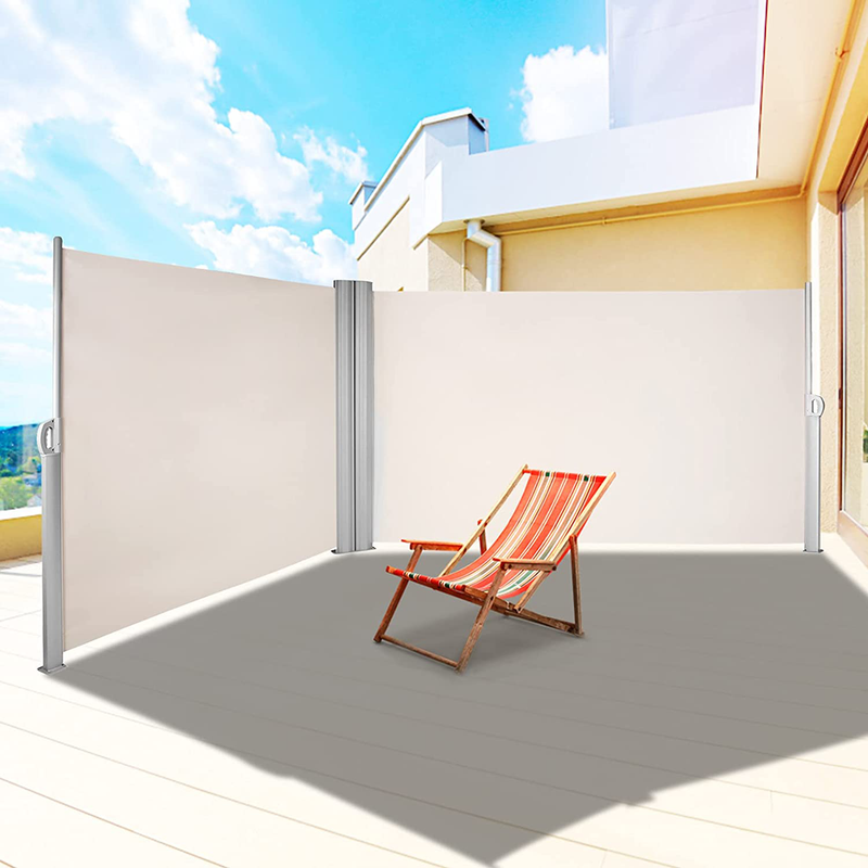 LOVESHARE Retractable Screen 71x118'' Awnig Rugged Full Aluminum Rust-Proof, Patio Sunshine Screen, Privacy Divider, Wind Screen, Long Service Life, Suitable for Courtyard, Roof Terraces and Pools Home & Garden > Lawn & Garden > Outdoor Living > Outdoor Umbrella & Sunshade Accessories VEVOR Beige 63''*236'' 