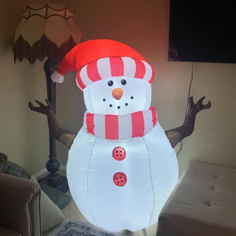 GOOSH 5 FT Height Christmas Inflatables Outdoor Snowman, Blow Up Yard Decoration Clearance with LED Lights Built-in for Holiday/Christmas/Party/Yard/Garden