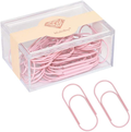 Rose Gold Jumbo Paper Clips, Multibey 2" Non-Skid Metallic Large Paperclips Bookmark in Acrylic Holder Office School Supplies Decor, 30PCS Per Box (Rose Gold) Home & Garden > Decor > Seasonal & Holiday Decorations MultiBey Light Pink  