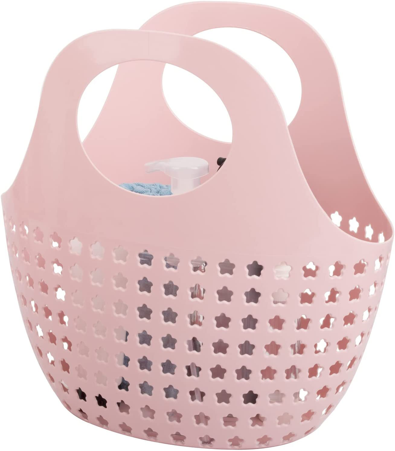 Portable Storage Basket, Plastic Storage Bins with Handle for Dorm, Bathroom, Garden, Cleaning Supplies, Blue