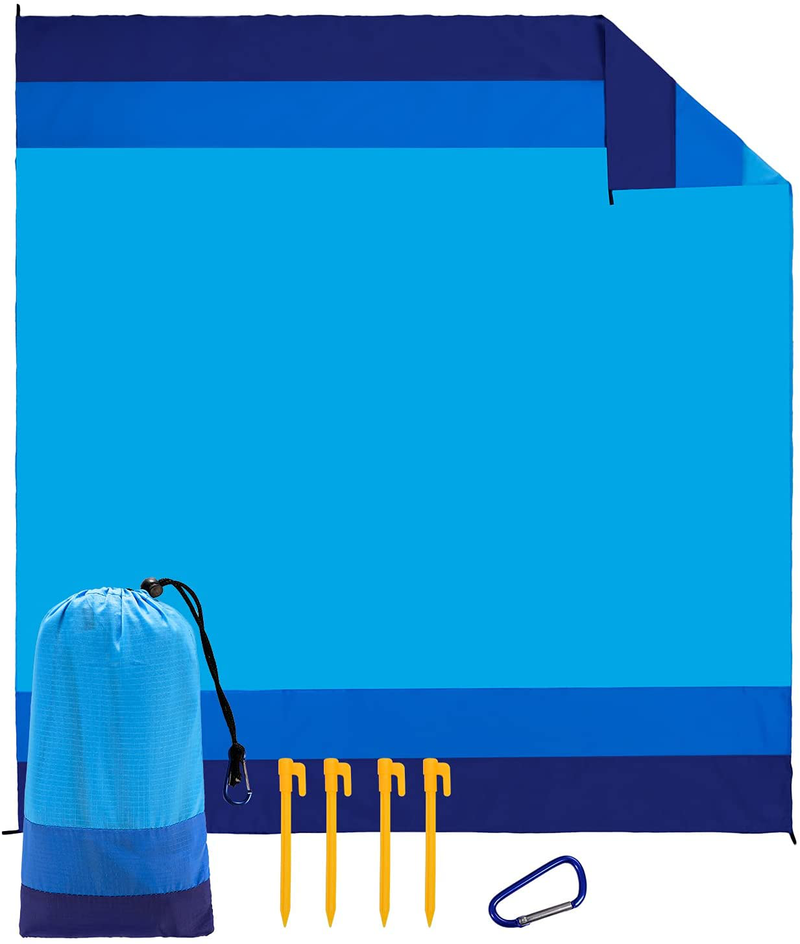 GPUSFAK Waterproof Beach Blanket Portable Picnic Mat 79"×83" Home & Garden > Lawn & Garden > Outdoor Living > Outdoor Blankets > Picnic Blankets GPUSFAK Blueblue  
