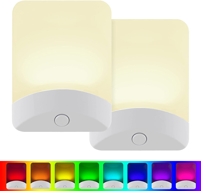 GE Color-Changing LED Night Light, 2 Pack, Plug-in, Dusk-to-Dawn, Home Décor, for Kids, Ideal for Bedroom, Bathroom, Nursery, Kitchen, Basement, White Base, 46722 Home & Garden > Lighting > Night Lights & Ambient Lighting GE White 2 Pack 