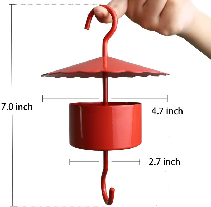 RM FOLD ART Red Ant Moat Hook for Hummingbird Feeder and Oriole feeders, Hanging Hook with Umbrella Cover，Large Capacity Nectar Feeders Insect Guard Ant Trap, Iron Tree Hooks for Outdoors Home & Garden > Lawn & Garden > Outdoor Living > Outdoor Umbrella & Sunshade Accessories RM FOLD ART   