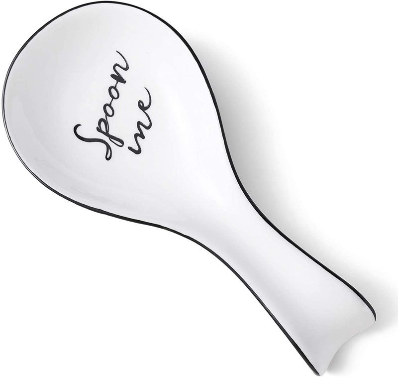 NJCharms Ceramic Spoon Rests, Porcelain Spoon Holder, Large Size Utensil Rest for Counter Stove Top Utensil Holder for Spoons, Ladles, Tong, Modern Farmhouse Kitchen Decor and Accessories Home & Garden > Decor > Seasonal & Holiday Decorations NJCHARMS 1  