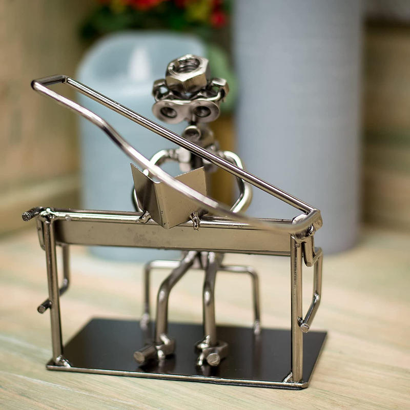 Pianist Handcrafted Metal Musician Décor Figurine, Size 7 inch
