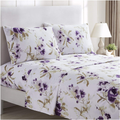 Mellanni Queen Sheet Set - Hotel Luxury 1800 Bedding Sheets & Pillowcases - Extra Soft Cooling Bed Sheets - Deep Pocket up to 16 inch Mattress - Wrinkle, Fade, Stain Resistant - 4 Piece (Queen, White) Home & Garden > Linens & Bedding > Bedding Mellanni Madison Purple Twin 