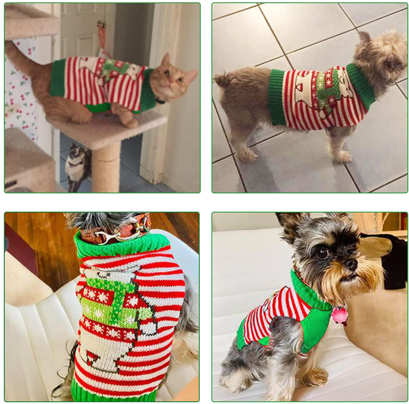 DOGGYZSTYLE Pet Dog Sweaters Cute Animal Printed Winter Warm Puppy Knitted Clothes Cat Jumpers Jacket Coat Apparel Animals & Pet Supplies > Pet Supplies > Cat Supplies > Cat Apparel DOGGYZSTYLE   