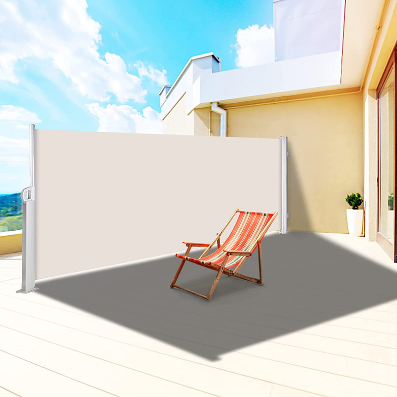 LOVESHARE Retractable Screen 71x118'' Awnig Rugged Full Aluminum Rust-Proof, Patio Sunshine Screen, Privacy Divider, Wind Screen, Long Service Life, Suitable for Courtyard, Roof Terraces and Pools Home & Garden > Lawn & Garden > Outdoor Living > Outdoor Umbrella & Sunshade Accessories VEVOR Beige 63''*118'' 