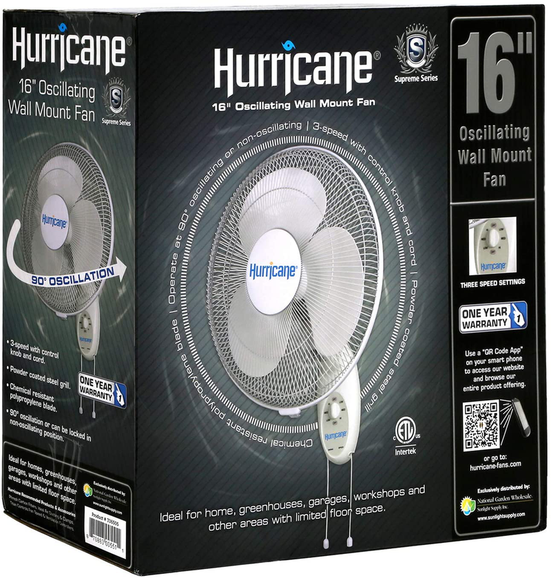 Hurricane Classic Clip Fan 6 Inch Sporting Goods > Outdoor Recreation > Camping & Hiking > Tent Accessories Hawthorne Gardening Company Wall Mount 16" Supreme 