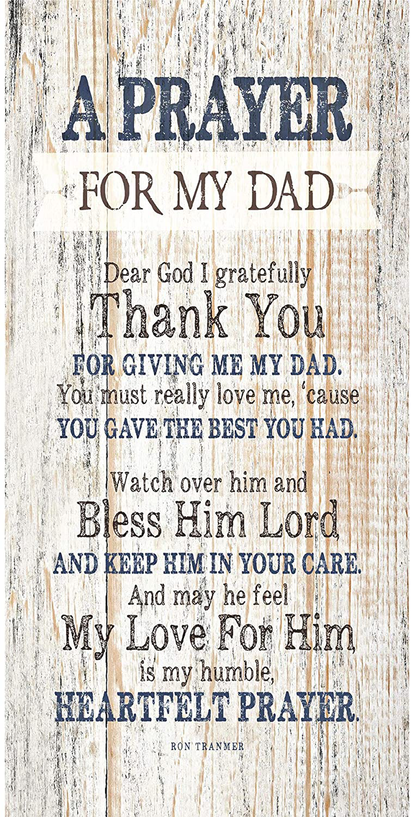Dad (Father) Prayer Wood Plaque with Inspiring Quotes 6x9 - Classy Vertical Frame Wall & Tabletop Decoration | Easel & Hanging Hook | Dear God I Gratefully Thank You for Giving me My dad Home & Garden > Decor > Seasonal & Holiday Decorations& Garden > Decor > Seasonal & Holiday Decorations Dexsa 6 3/4" x 13 5/8"  