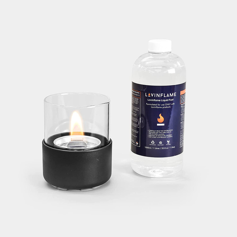 LOVINFLAME Passion Glass Candle with Ethanol-Free Fuel | Minimizes Risks of Flare-ups, Clean-Burning, Wind-Resistant, Indoor and Outdoor Fire Bowl, Portable Tabletop Fireplace (Deluxe) Home & Garden > Lighting Accessories > Oil Lamp Fuel LOVINFLAME Classic  
