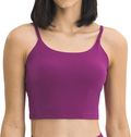 Lemedy Women Padded Sports Bra Fitness Workout Running Shirts Yoga Tank Top Apparel & Accessories > Clothing > Underwear & Socks > Bras Lemedy Red Violet X-Large 