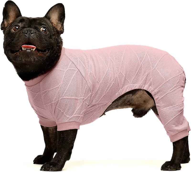 Fitwarm Soft Dog Pajamas Thermal Puppy Clothes Breathable Dogs Onesie Lightweight Doggie Crewneck Sweater 4 Legs Pet Winter Apparel Cat PJS