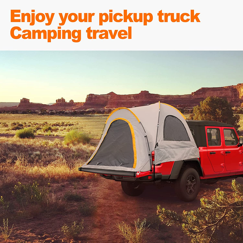 GOTIDY Pickup Truck Bed Camping Tent, Gladiator Truck Bed Tent with Removable Rainfly and Carrying Case, Pickup Truck Tent 5.5 Bed for 5-5.5Ft Bed for Jeep Gladiator Full-Size Compact Truck Tent Bed Sporting Goods > Outdoor Recreation > Camping & Hiking > Tent Accessories GOTIDY   