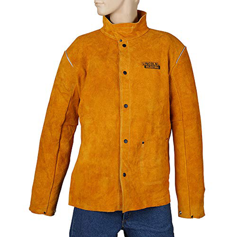 Lincoln Electric KH807L Brown Large Flame-Resistant Heavy Duty Leather Welding Jacket Hardware > Tool Accessories > Welding Accessories Lincoln Electric   