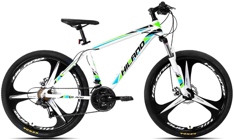 Hiland 26 Inch Mountain Bike Aluminum 21 Speeds with 17 Inch Frame Disc-Brake 3/6-Spokes Sporting Goods > Outdoor Recreation > Cycling > Bicycles HH HILAND   
