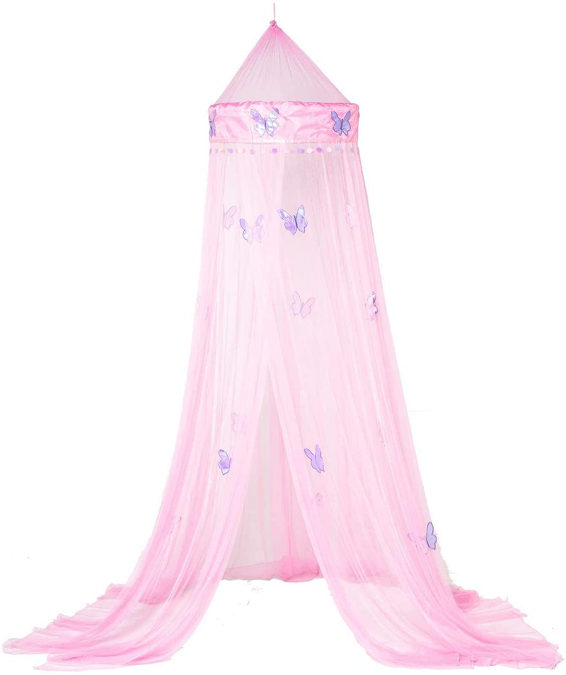 Octorose Butterfly Bed Canopy Mosquito NET Crib Twin Full Queen King (Pink)