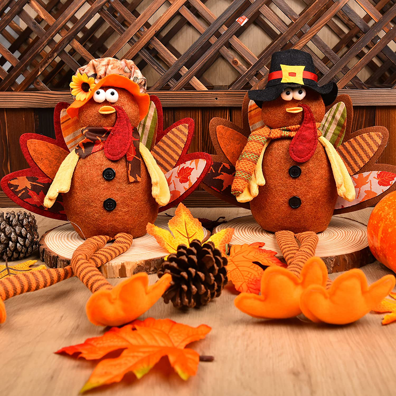 Thanksgiving Turkey Decorations Fall Centerpieces for Tables Stuffed Decor Animal Plush Doll Couple 20 Inch Tabletop Autumn Kit for Harvest Home Room Home & Garden > Decor > Seasonal & Holiday Decorations& Garden > Decor > Seasonal & Holiday Decorations Havthcol   