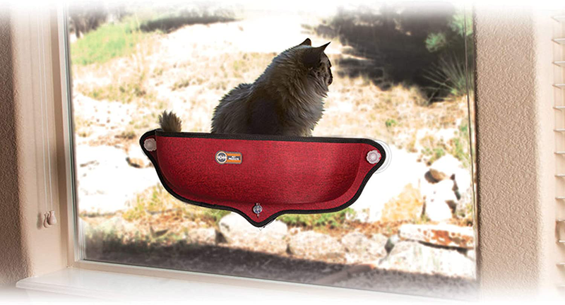 K&H Pet Products EZ Mount Window Bed Kitty Sill - Mounts to Virtually Any Glass Window or Door Animals & Pet Supplies > Pet Supplies > Cat Supplies > Cat Beds K&H PET PRODUCTS Classy Red  