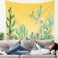 LANG XUAN Pink Cactus Tapestry Wall Hanging, Flower Wall Tapestry Plant Art Wall Blanket for Bedroom Living Room Dorm Home Decor (Pink Cactus, 150X200CM L:59X79inch) Home & Garden > Decor > Artwork > Decorative Tapestries LANG XUAN Yellow Cactus 130X150CM S:51X59inch) 