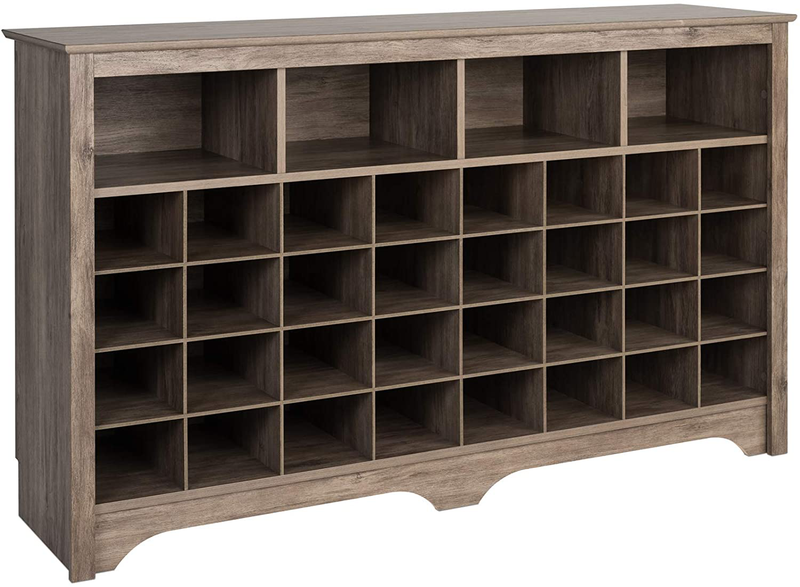 Prepac Entryway Shoe Cubby Console, 60", Drifted Gray Furniture > Cabinets & Storage > Armoires & Wardrobes Prepac   