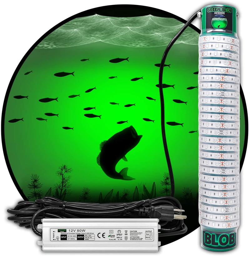 Green Blob OutdoorNew Underwater Fishing Light LED for Docks 7500 or 15000 Lumen with 110 Volt AC 30ft or 50ft Power Cord, Crappie, Snook, Fish Attractor, Made in Texas Home & Garden > Pool & Spa > Pool & Spa Accessories Green Blob Outdoors 30ft Cord 15000 