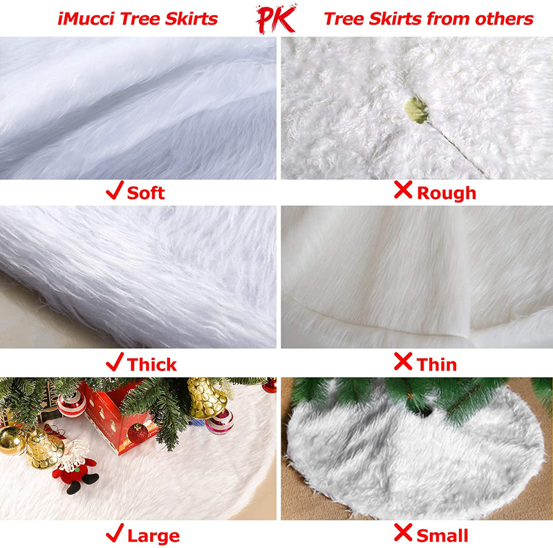 iMucci 36inch Christmas Tree Skirt Snowy White Plush Velvet - Holiday Party DecorationSnowy White Plush Velvet - Holiday Party Decoration … Home & Garden > Decor > Seasonal & Holiday Decorations > Christmas Tree Skirts iMucci   