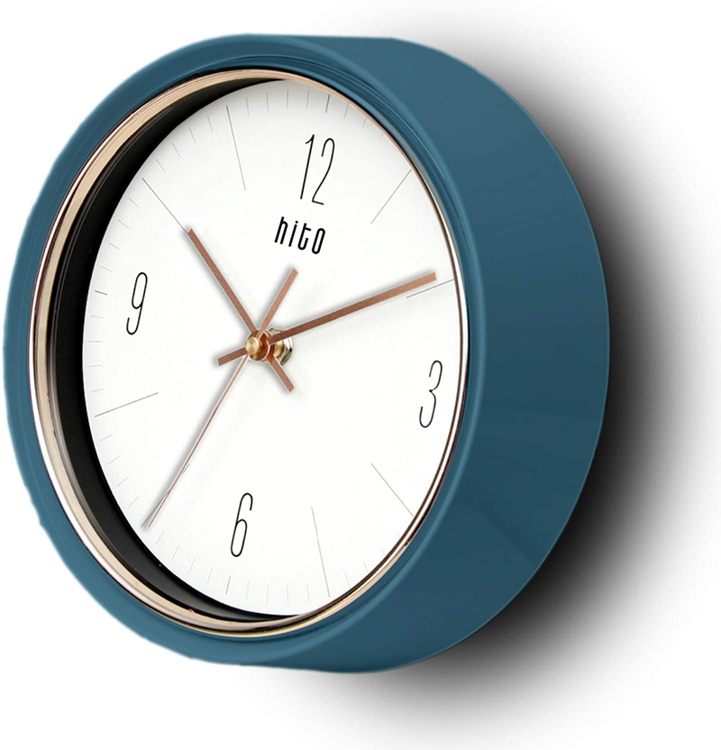 hito Silent Non Ticking Wall Clock Glass Front Cover Accurate Sweep Movement 9 inch Decorative for Kitchen, Living Room, Bedroom, Office, Classroom (Dark Blue) Home & Garden > Decor > Clocks > Wall Clocks hitoseller   