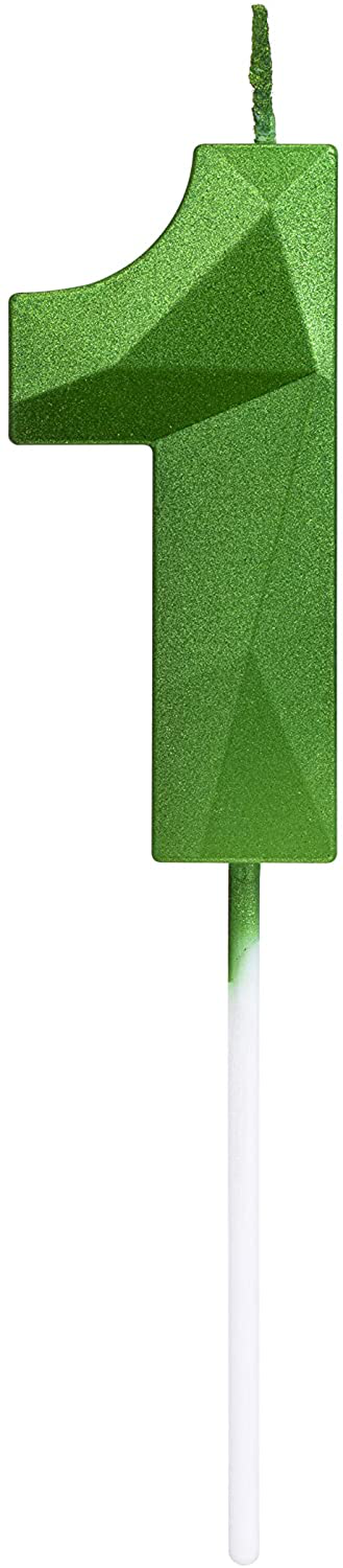 Green Happy Birthday Cake Candles,Wedding Cake Number Candles,3D Design Cake Topper Decoration for Party Kids Adults (Green Number 8) Home & Garden > Decor > Home Fragrances > Candles MEIMEI Green number 1 