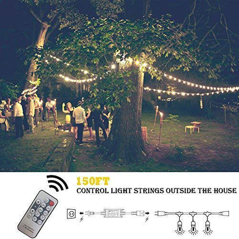 Outdoor Dimmer, Wireless RF Smart Plug-in Outdoor Dimmer Switch, Remote Control Dimming Controller - 200W Max Power/150FT Max Range/IP68 Waterproof/Stepless Dimming for Dimmable LED String Lights Home & Garden > Lighting Accessories > Lighting Timers LECLSTAR   