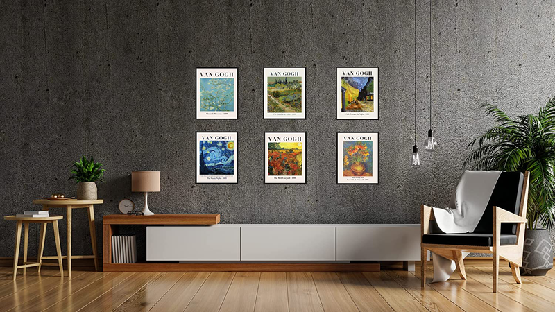 Sylvana Workshop - Van Gogh Posters and Prints Wall Art, Unframed(8"X10" Set of 6 Wall Decor), Fine Art Posters Prints, the Starry Night, Art Prints, Famous Posters, Famous Prints, Van Gogh Decorations