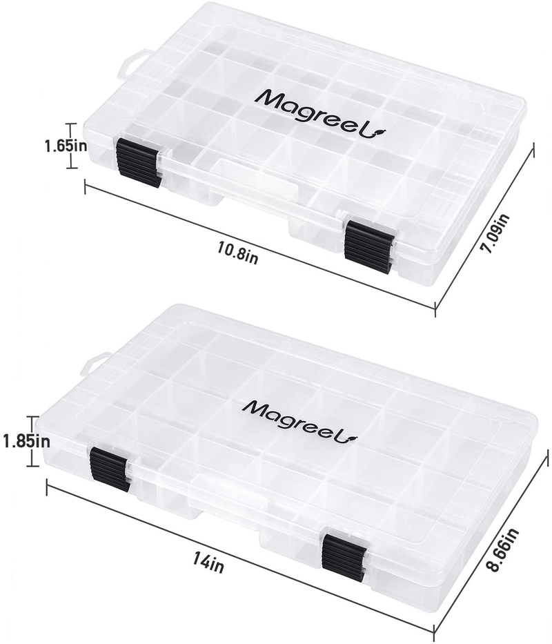Magreel Fishing Tackle Boxes, Transparent Fish Tackle Storage with Adjustable Dividers, Plastic Box Organizer 3600/3700 Tackle Trays, 3 Packs / 4 Packs Sporting Goods > Outdoor Recreation > Fishing > Fishing Tackle Magreel   