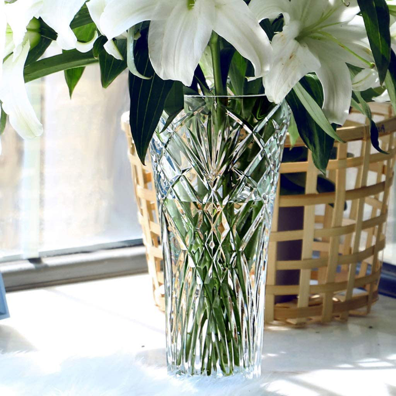 JASVIC Vase 12inch Flower Glass Vases, Tall Crystal Vases for Flowers, Clear Large Vases for Dining Table Decor Home & Garden > Decor > Vases JASVIC   